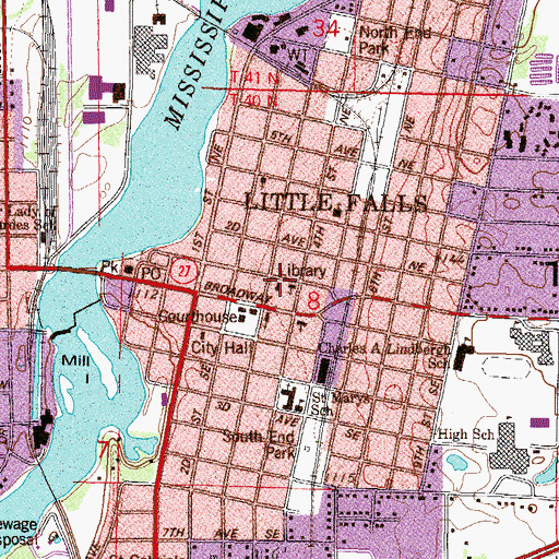Topographic Map of Carnegie Library, MN