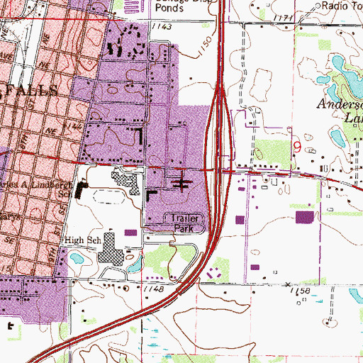 Topographic Map of Lutheran Care Center, MN