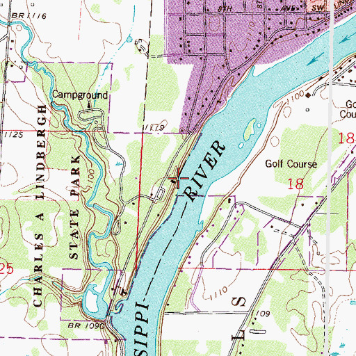 Topographic Map of Charles A Lindbergh House, MN