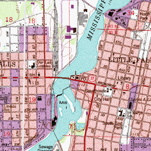 Topographic Map of Memorial Park, MN