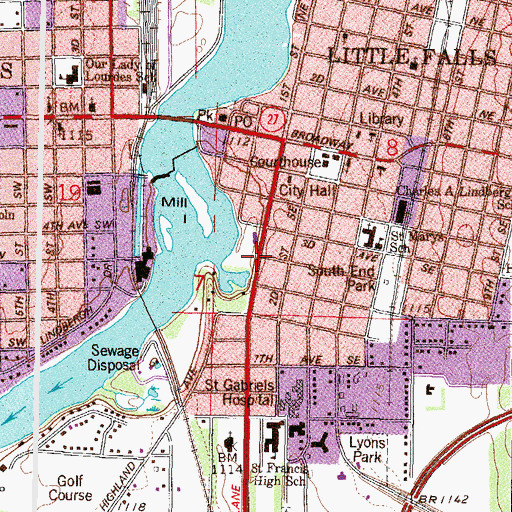 Topographic Map of Maple Island Park, MN