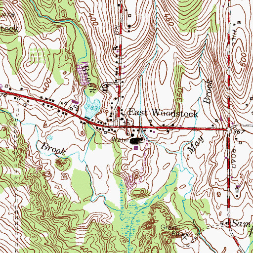 Topographic Map of East Woodstock, CT