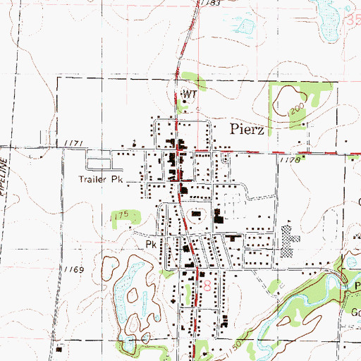 Topographic Map of Pierz Fellowship Bible Church, MN