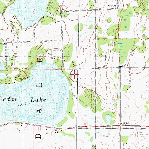 Topographic Map of Cedar Lake Memorial Park, MN