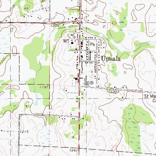 Topographic Map of Gethsemane Lutheran Church, MN