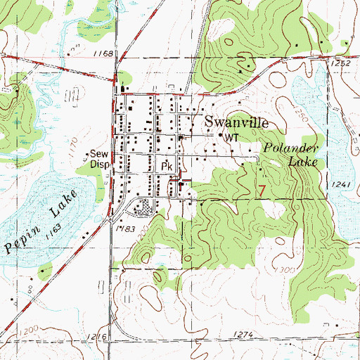 Topographic Map of Saint Peter's Lutheran Church, MN