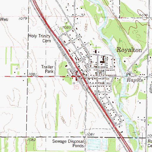 Topographic Map of Royalton, MN