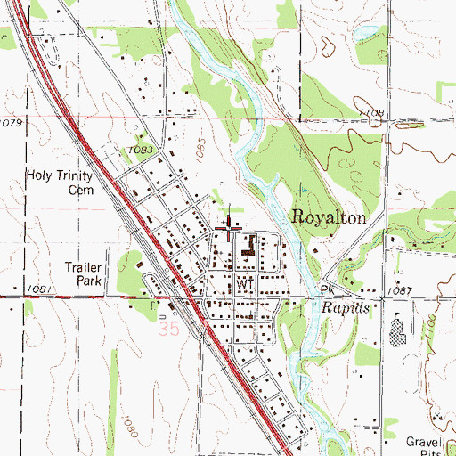 Topographic Map of Holy Trinity Church, MN