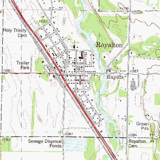 Topographic Map of Saint Paul's Lutheran Church, MN