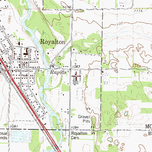 Topographic Map of Royalton High School, MN