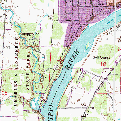 Topographic Map of Lindbergh House Historical Marker, MN