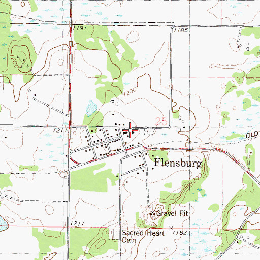 Topographic Map of Sacred Heart Convent, MN