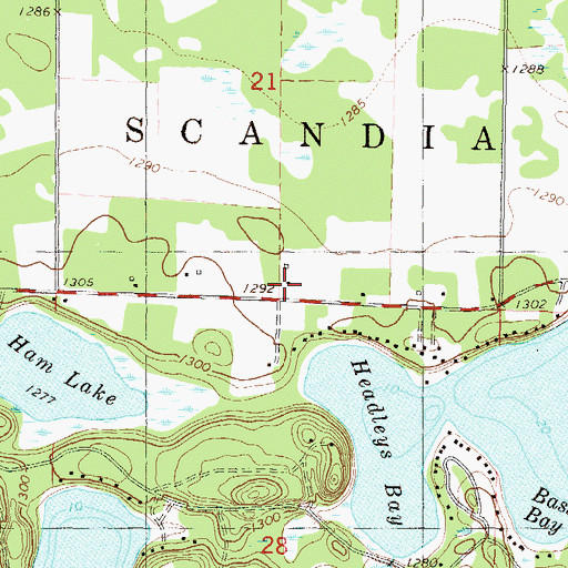 Topographic Map of Scandia Valley Fire Department, MN
