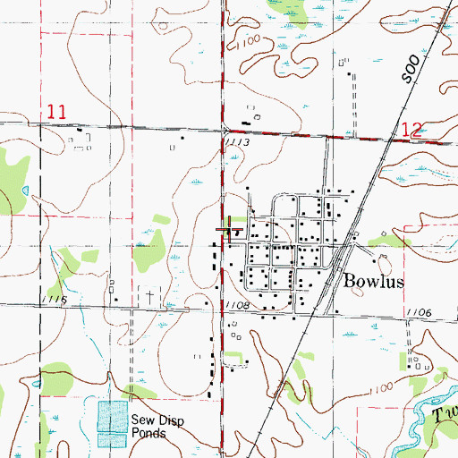 Topographic Map of Saint Stanislaus Church, MN
