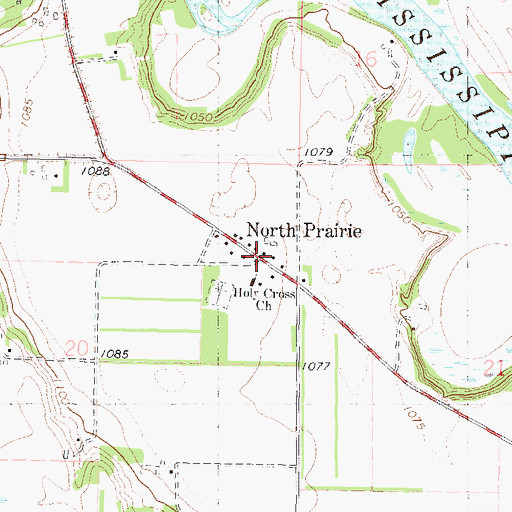 Topographic Map of North Prairie Post Office (historical), MN