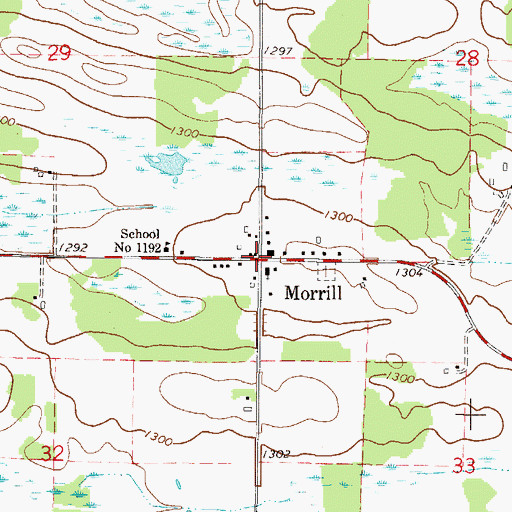 Topographic Map of Morrill Post Office (historical), MN