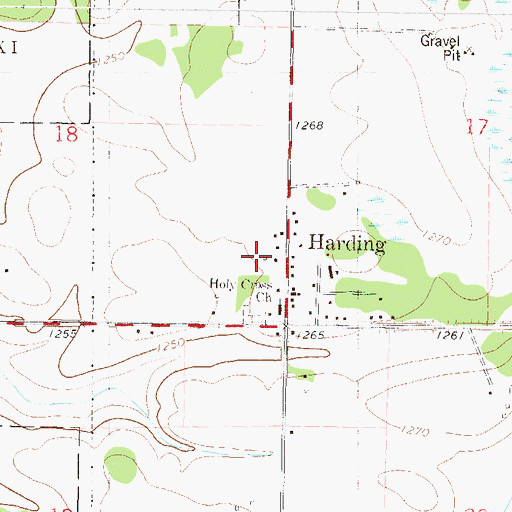 Topographic Map of Harding Post Office (historical), MN