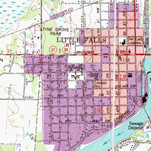 Topographic Map of Jaycee Park, MN