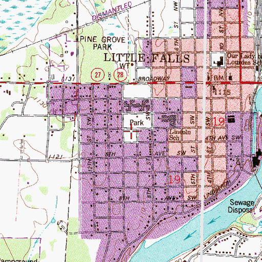 Topographic Map of Kiwanis Ball Fields, MN