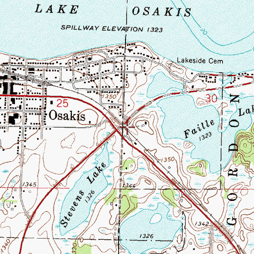 Topographic Map of Osakis Visitor Heritage Center, MN