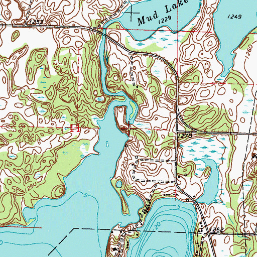 Topographic Map of Saukinac Campground, MN