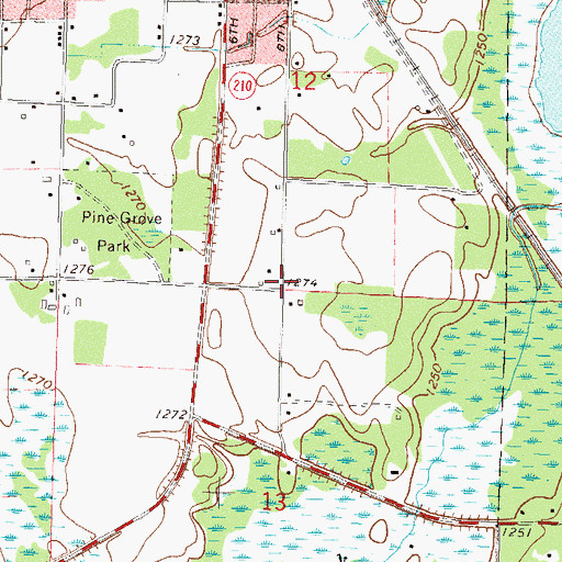 Topographic Map of Church of Christ, MN