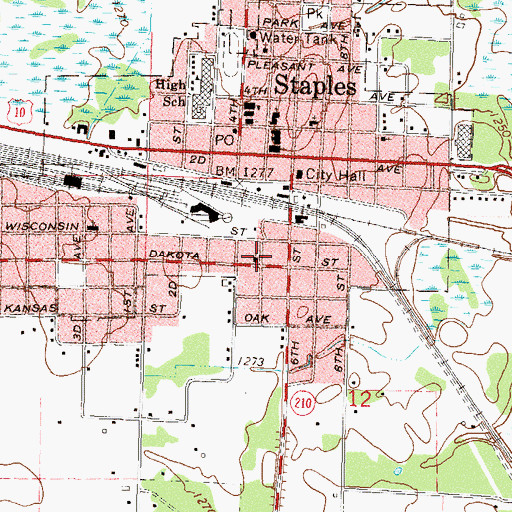 Topographic Map of Seventh Day Adventist Church, MN
