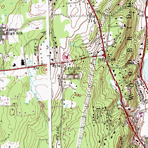 Topographic Map of Eastside Cemetery, CT