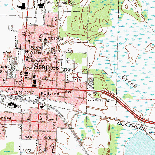 Topographic Map of Faith Lutheran Church, MN