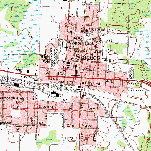 Topographic Map of United Congregational Church, MN