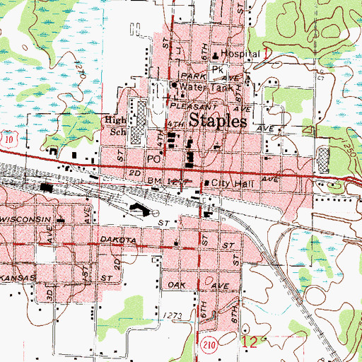 Topographic Map of Pine Ridge Trailer Court, MN