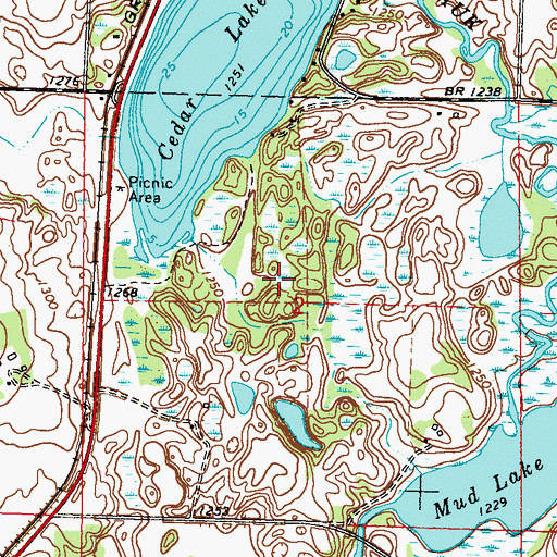 Topographic Map of Svealund Cemetery, MN