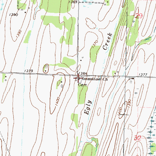 Topographic Map of Immanuel Cemetery, MN