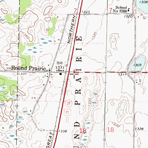 Topographic Map of Kootenai Christian Mennonite Church, MN