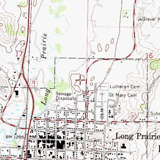 Topographic Map of Emmanuel Lutheran Church, MN