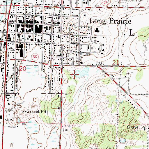 Topographic Map of Long Prairie Country Club, MN