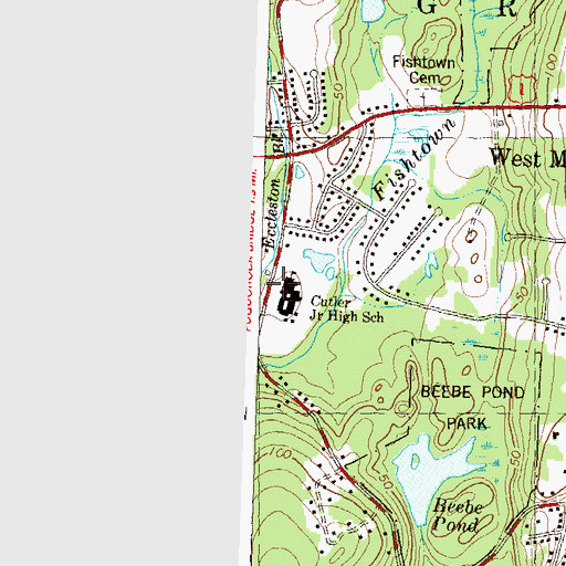 Topographic Map of Eccleston Brook, CT
