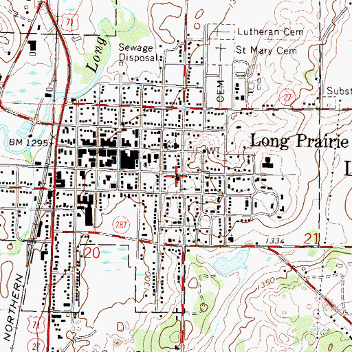 Topographic Map of Trinity Lutheran Church, MN