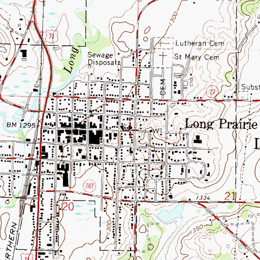 Topographic Map of United Methodist Church, MN