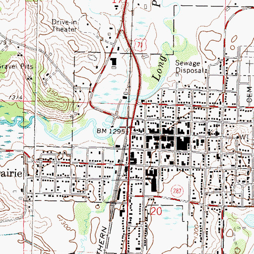 Topographic Map of Assembly of God Church, MN