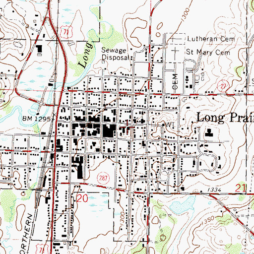 Topographic Map of Saint Mary's School, MN