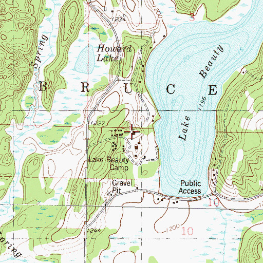 Topographic Map of Lake Beauty Covenant Bible Church, MN