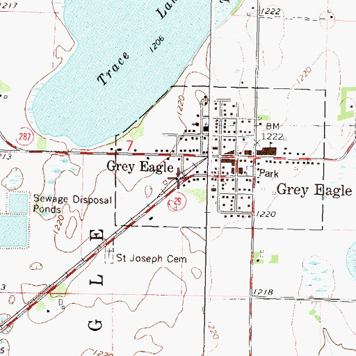 Topographic Map of Grey Eagle (historical), MN