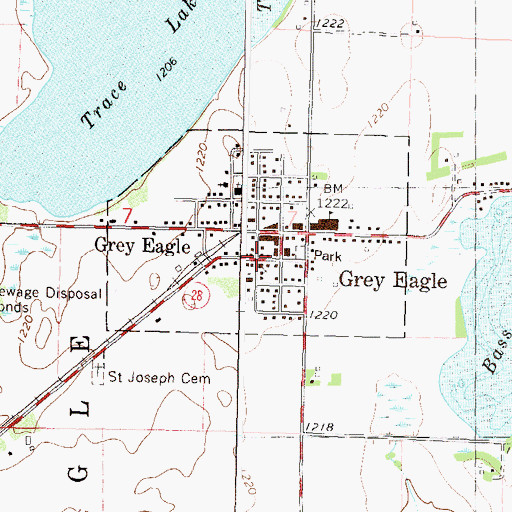 Topographic Map of Saint John's Lutheran Church, MN