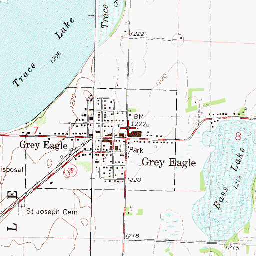 Topographic Map of Mount Olive Lutheran Church, MN