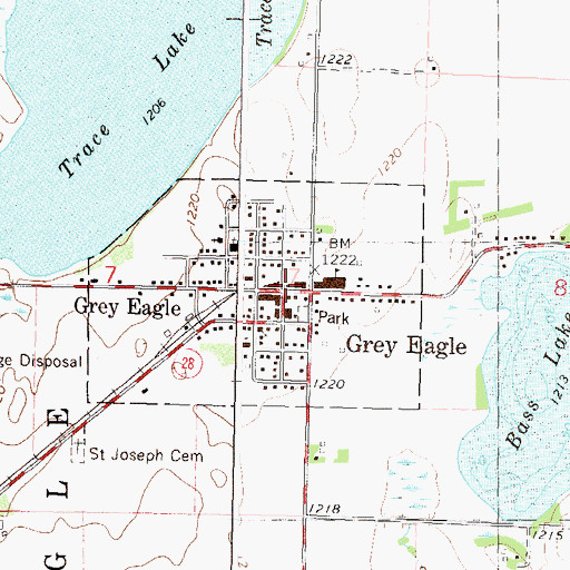 Topographic Map of Grey Eagle Medical Clinic, MN