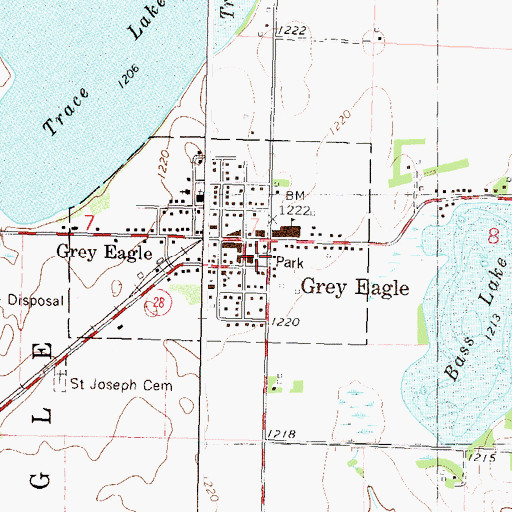 Topographic Map of Grey Eagle City Hall, MN
