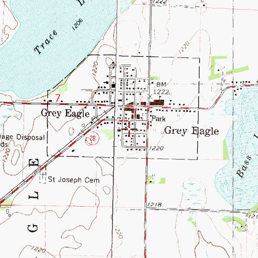 Topographic Map of Grey Eagle Fire Department, MN