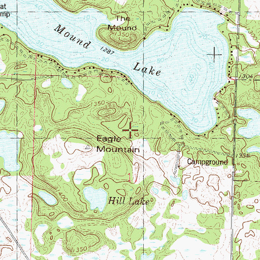 Topographic Map of Eagle Mountain Winter Recreation Area, MN