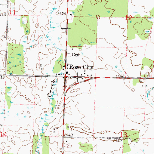 Topographic Map of Rose City Evangelical Free Church, MN
